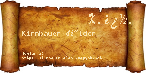 Kirnbauer Áldor névjegykártya